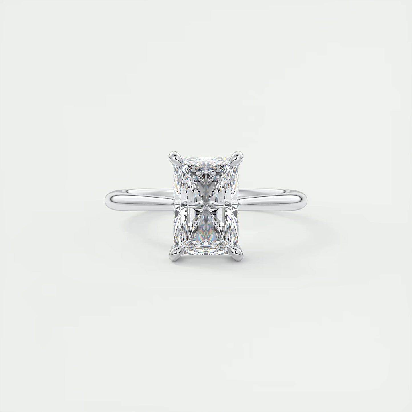 2.80 Ct The Cathedral Center Stone Radiant Hidden Halo Engagement Ring