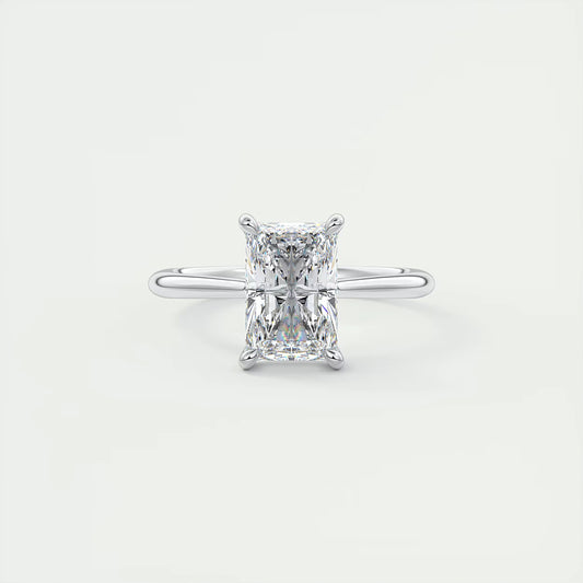 2.80 Ct The Cathedral Center Stone Radiant Hidden Halo Engagement Ring