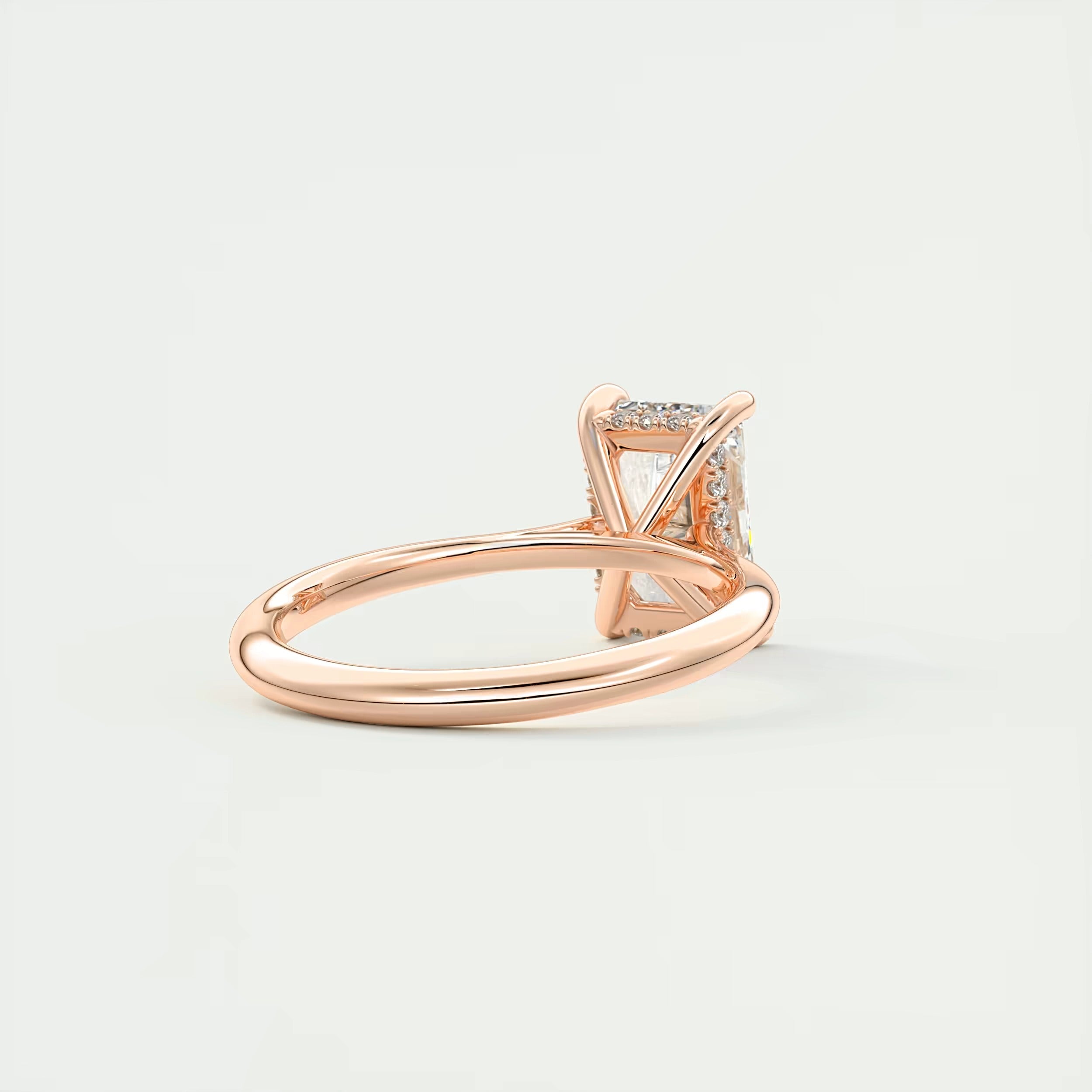 2.80 Ct The Cathedral Center Stone Radiant Hidden Halo Engagement Ring