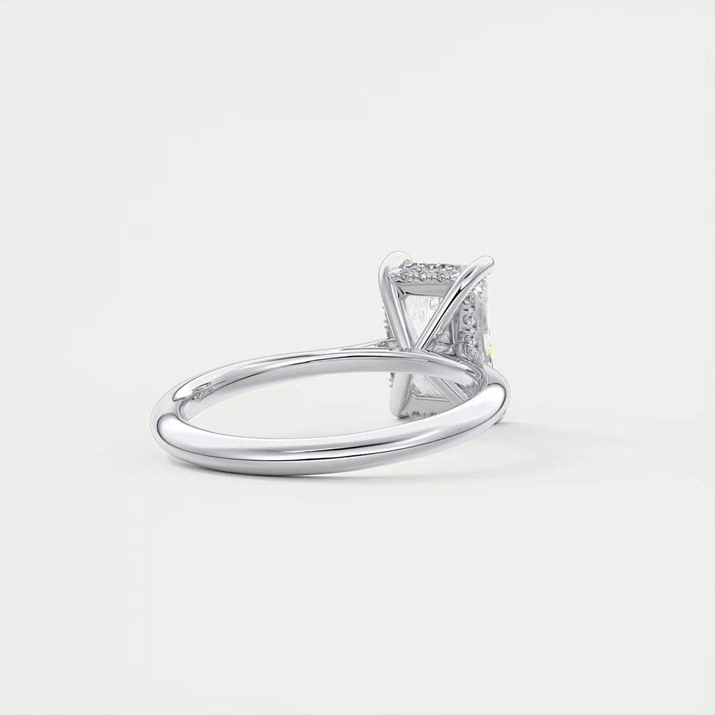 2.80 Ct The Cathedral Center Stone Radiant Hidden Halo Engagement Ring