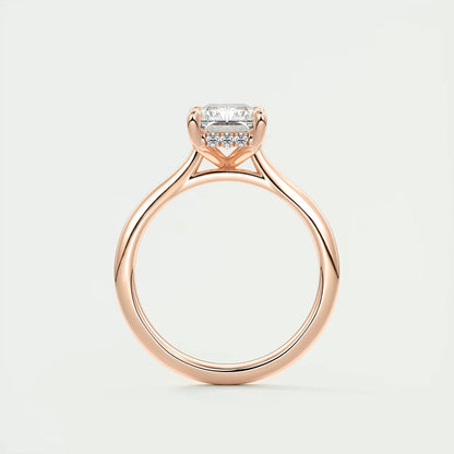 2.80 Ct The Cathedral Center Stone Radiant Hidden Halo Engagement Ring