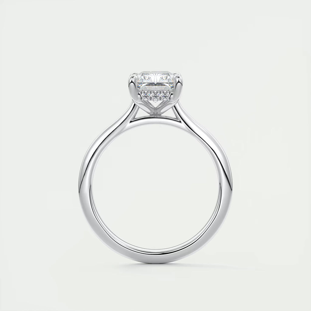 2.80 Ct The Cathedral Center Stone Radiant Hidden Halo Engagement Ring