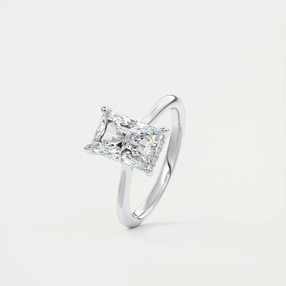 2.80 Ct The Cathedral Center Stone Radiant Hidden Halo Engagement Ring