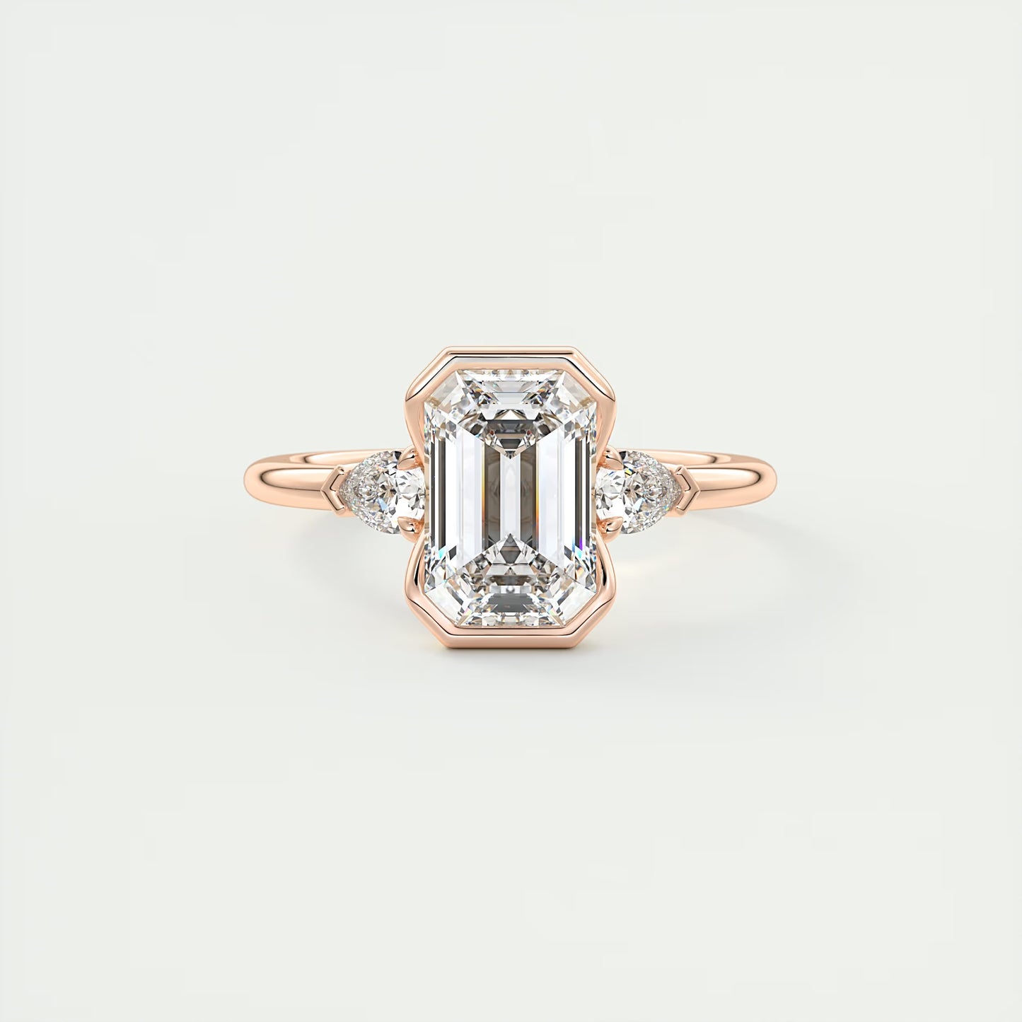 2.50 Clutch Three Stone Emerald & Pears - Emerald Engagement Rings