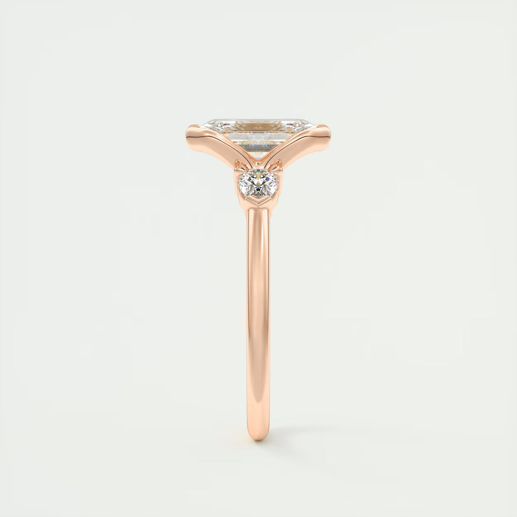 2.50Ct Center Stone Emerald & Side Stone Pear - Engagement Rings