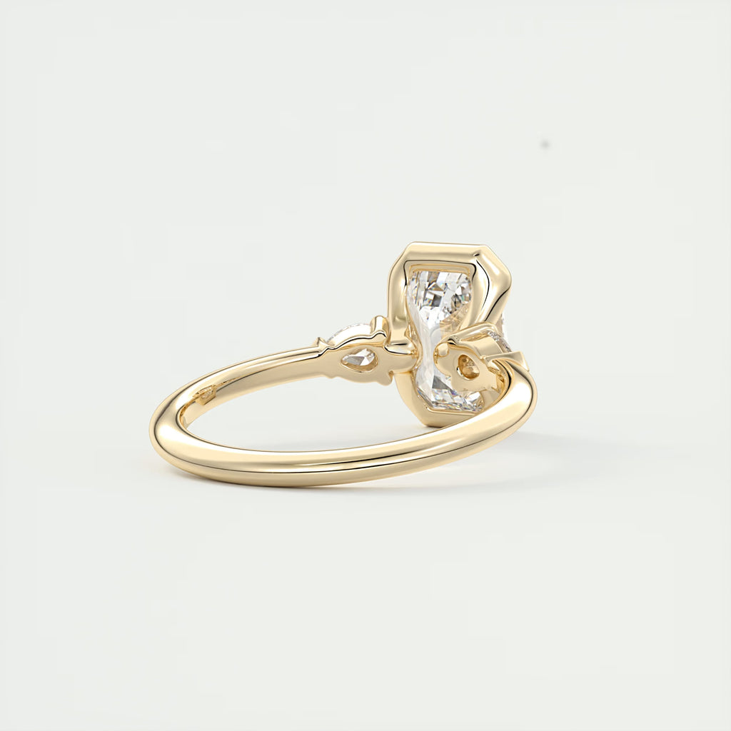 2.50Ct Center Stone Emerald & Side Stone Pear - Engagement Rings