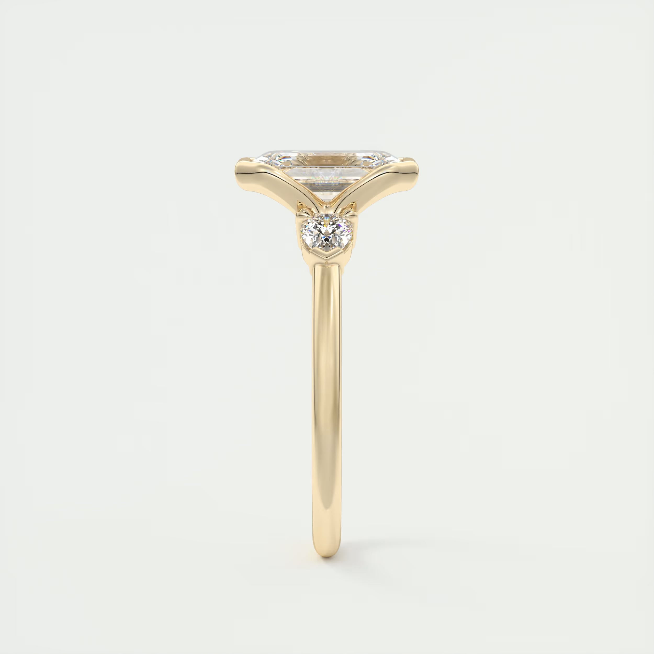 2.50Ct Center Stone Emerald & Side Stone Pear - Engagement Rings