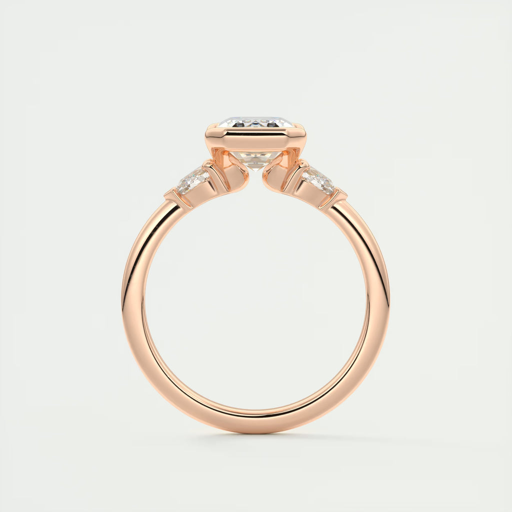 2.50Ct Center Stone Emerald & Side Stone Pear - Engagement Rings