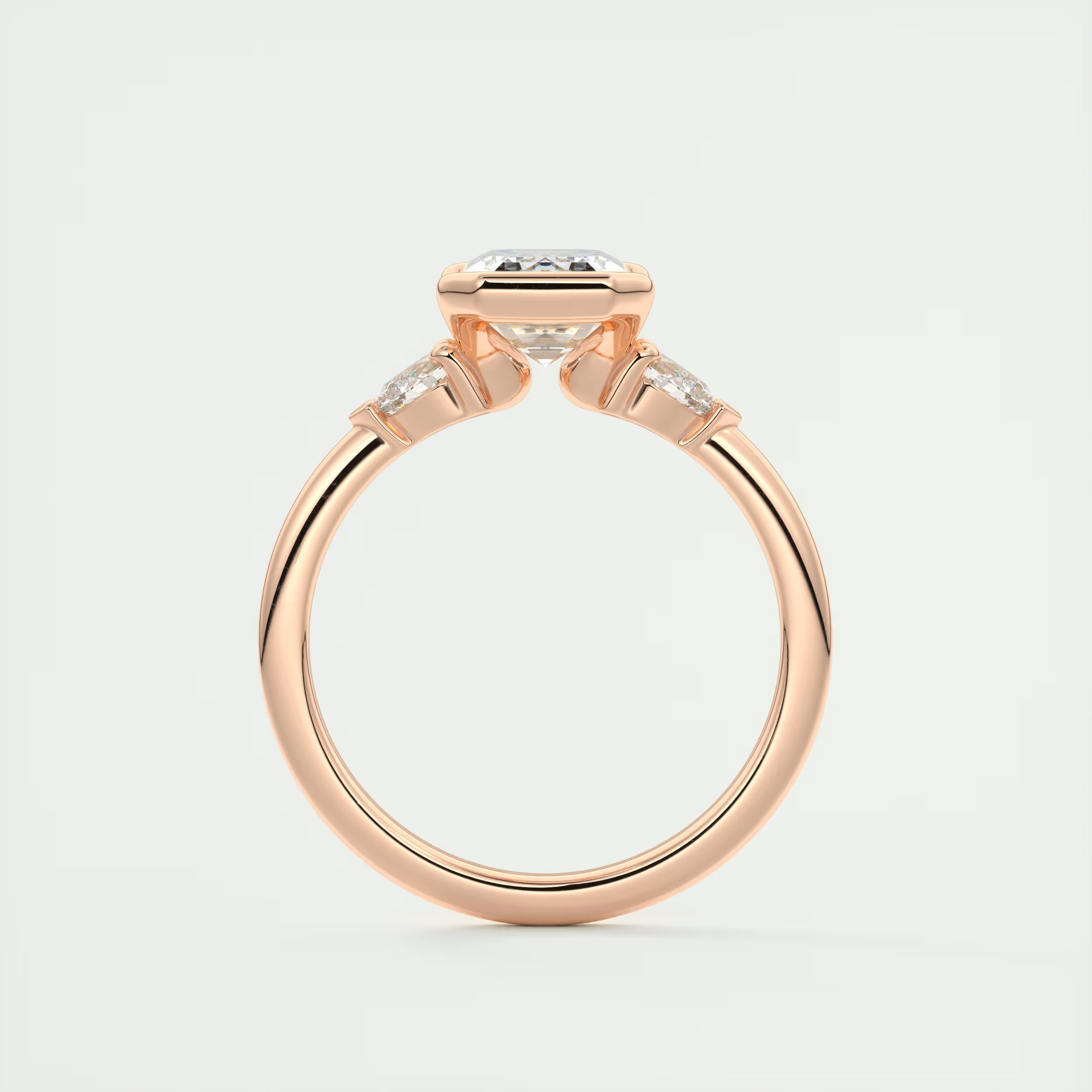 2.50Ct Center Stone Emerald & Side Stone Pear - Engagement Rings