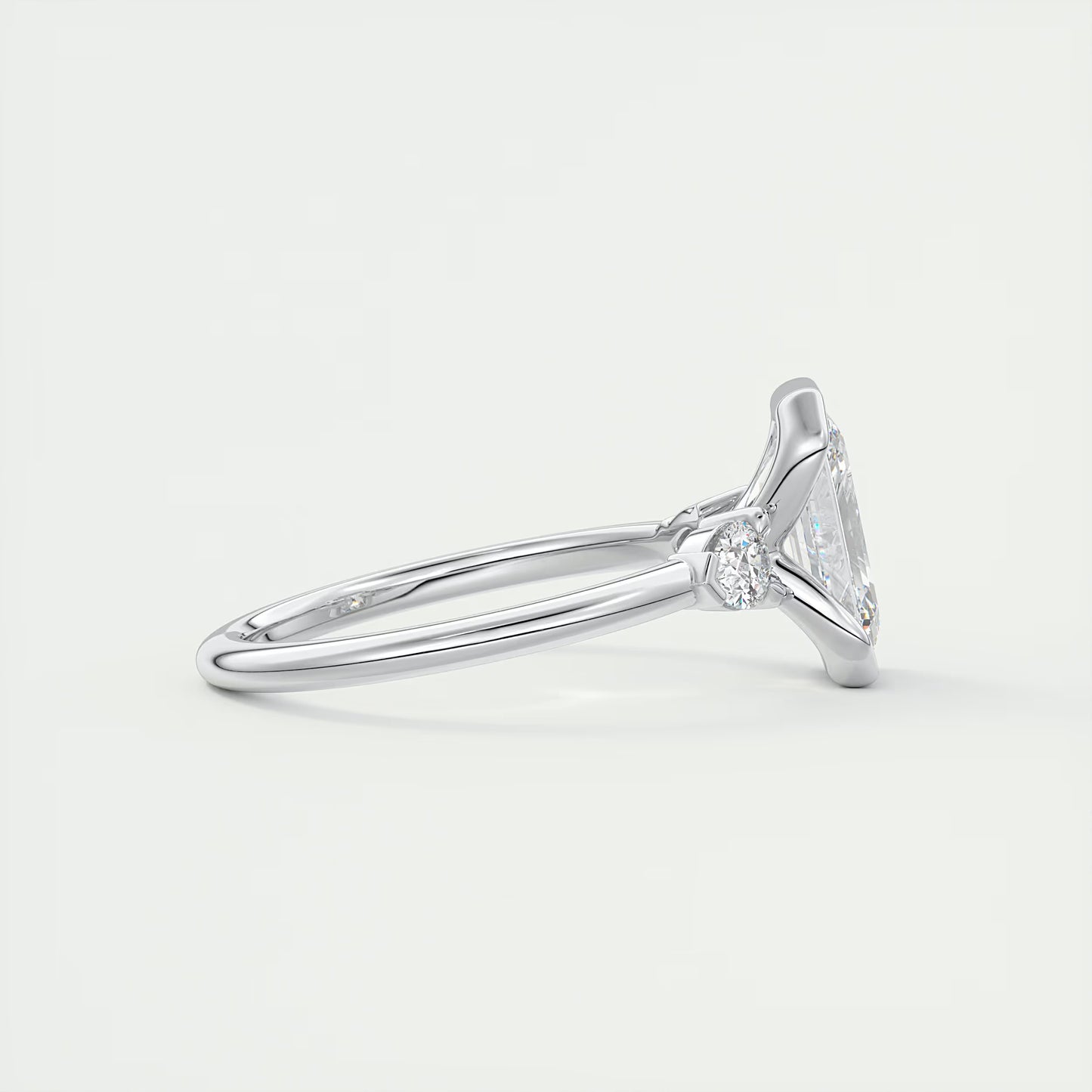 2.50 Clutch Three Stone Emerald & Pears - Emerald Engagement Rings