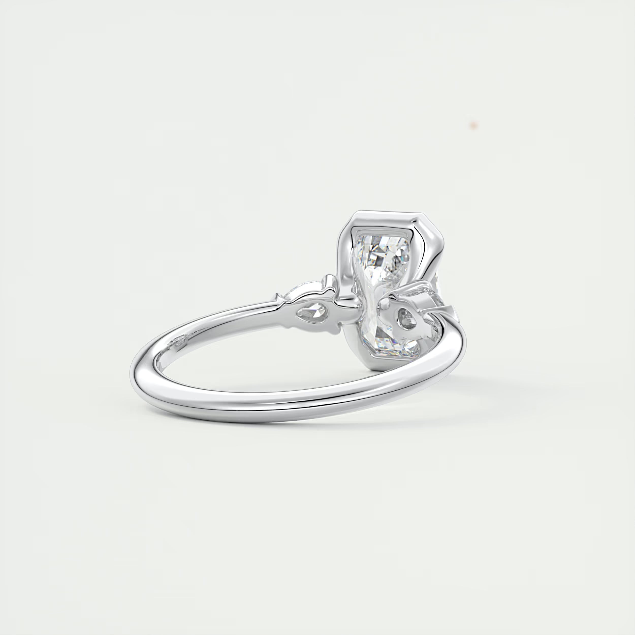 2.50Ct Center Stone Emerald & Side Stone Pear - Engagement Rings