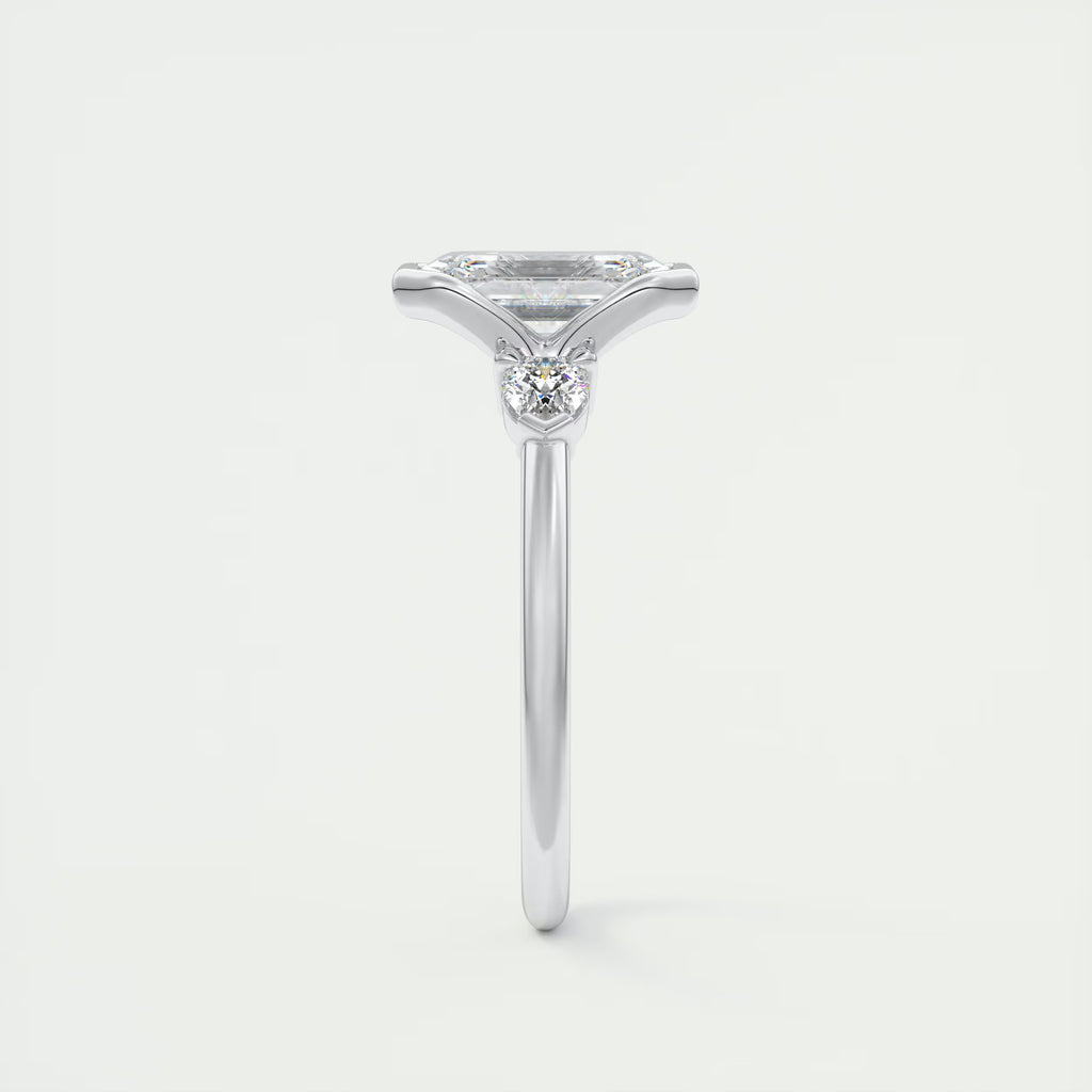 2.50Ct Center Stone Emerald & Side Stone Pear - Engagement Rings