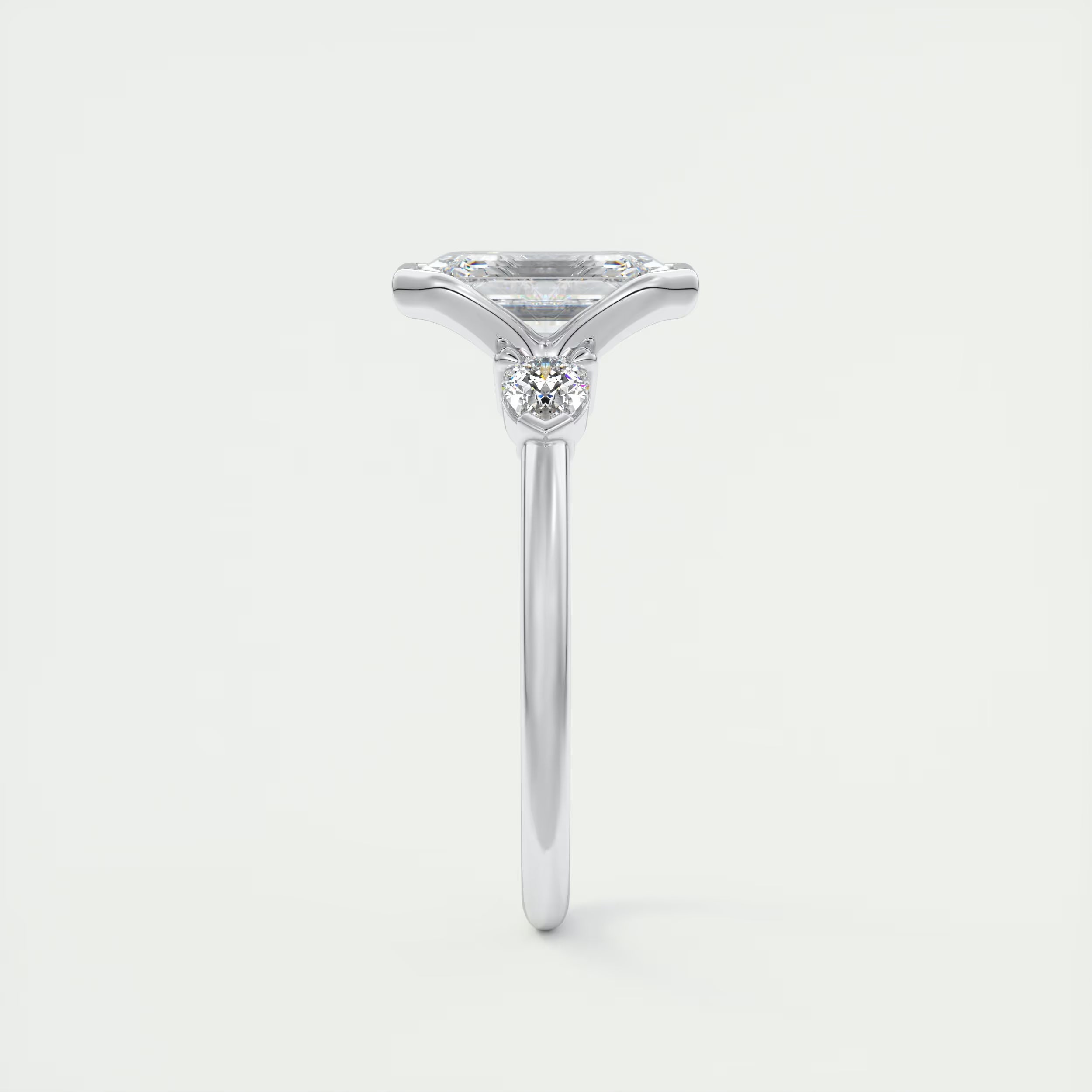 2.50Ct Center Stone Emerald & Side Stone Pear - Engagement Rings