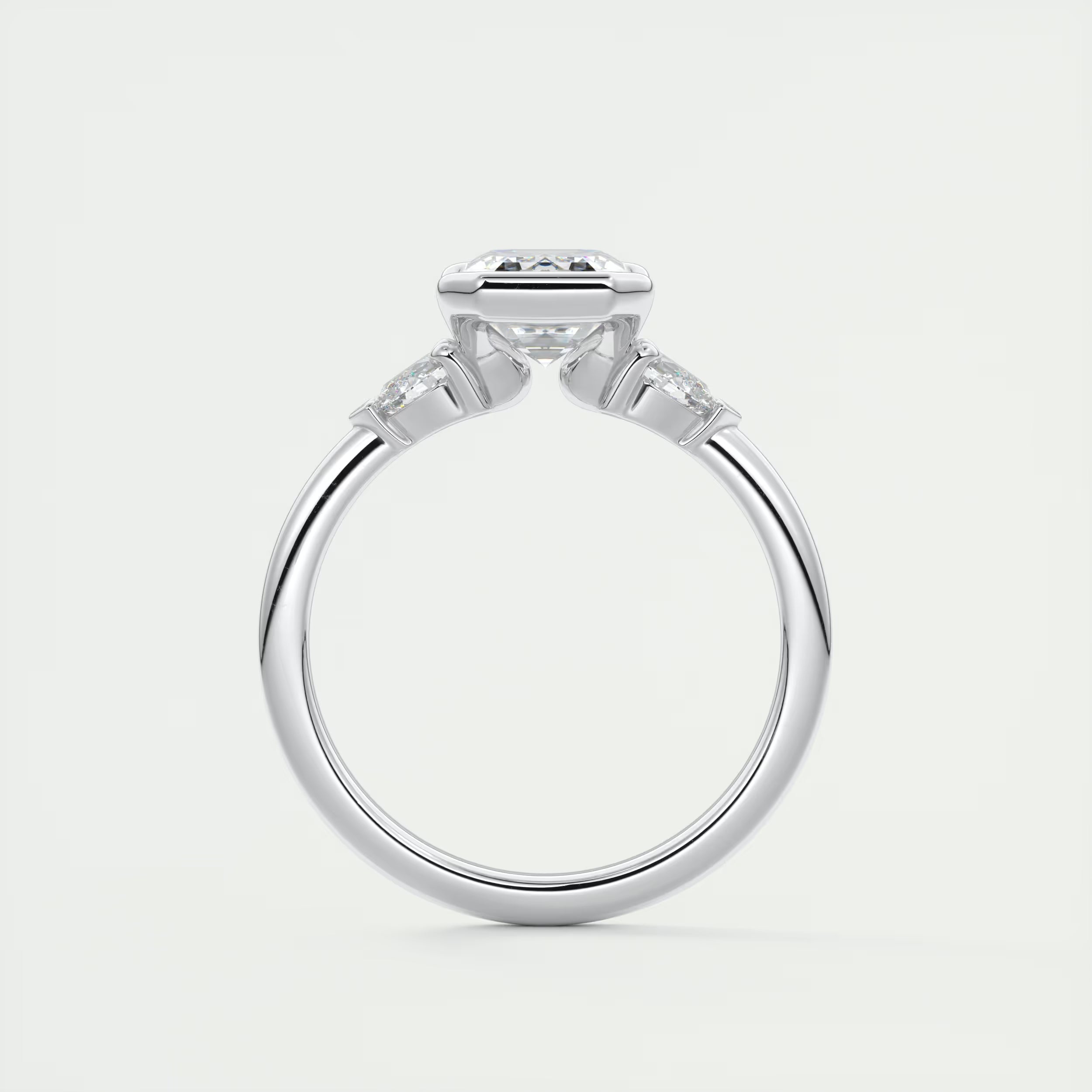 2.50Ct Center Stone Emerald & Side Stone Pear - Engagement Rings