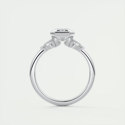 2.50 Clutch Three Stone Emerald & Pears - Emerald Engagement Rings