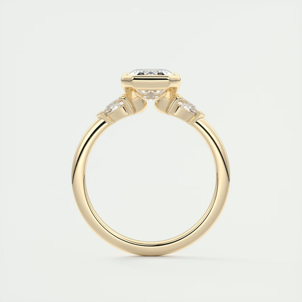 2.50Ct Center Stone Emerald & Side Stone Pear - Engagement Rings