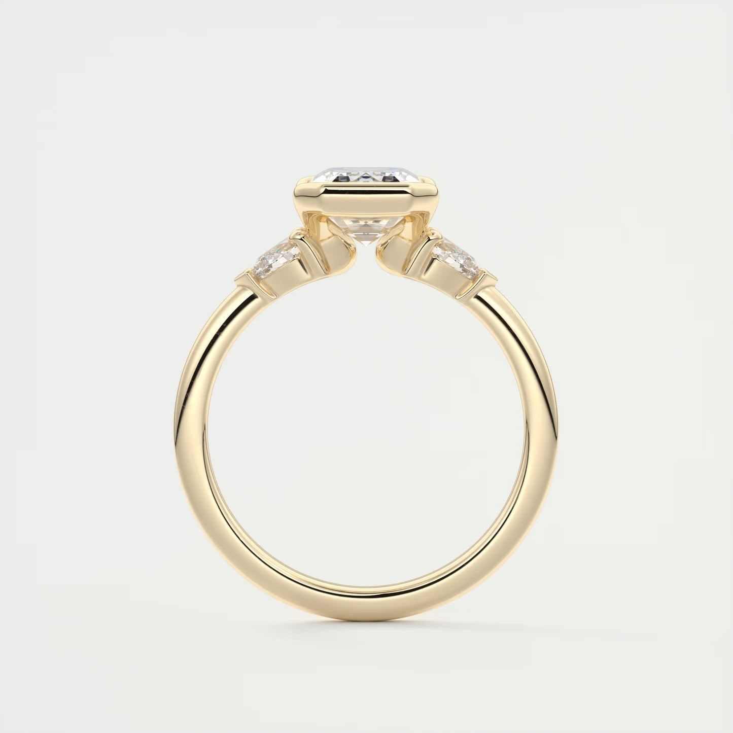 2.50 Clutch Three Stone Emerald & Pears - Emerald Engagement Rings