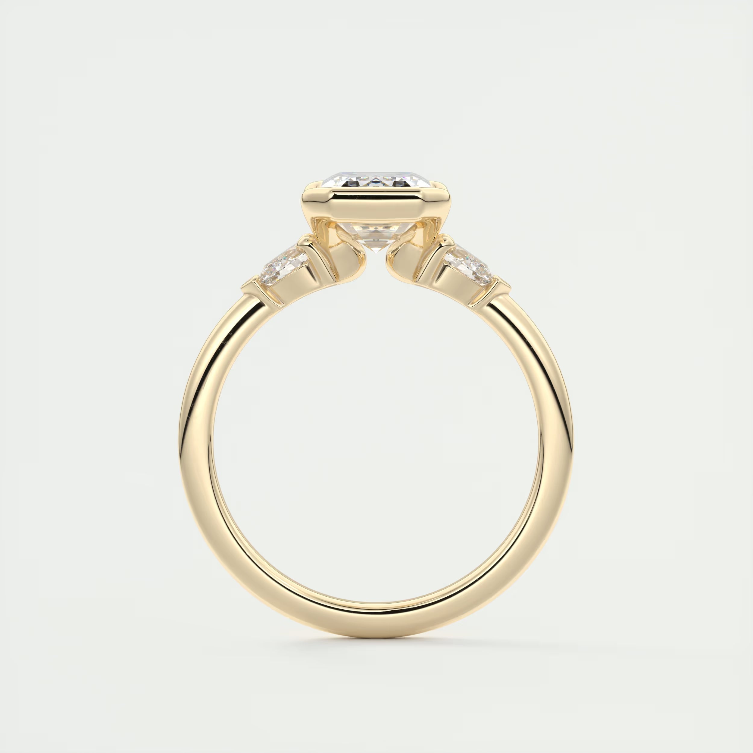 2.50Ct Center Stone Emerald & Side Stone Pear - Engagement Rings