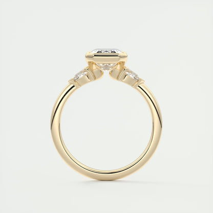 2.50 Clutch Three Stone Emerald & Pears - Emerald Engagement Rings