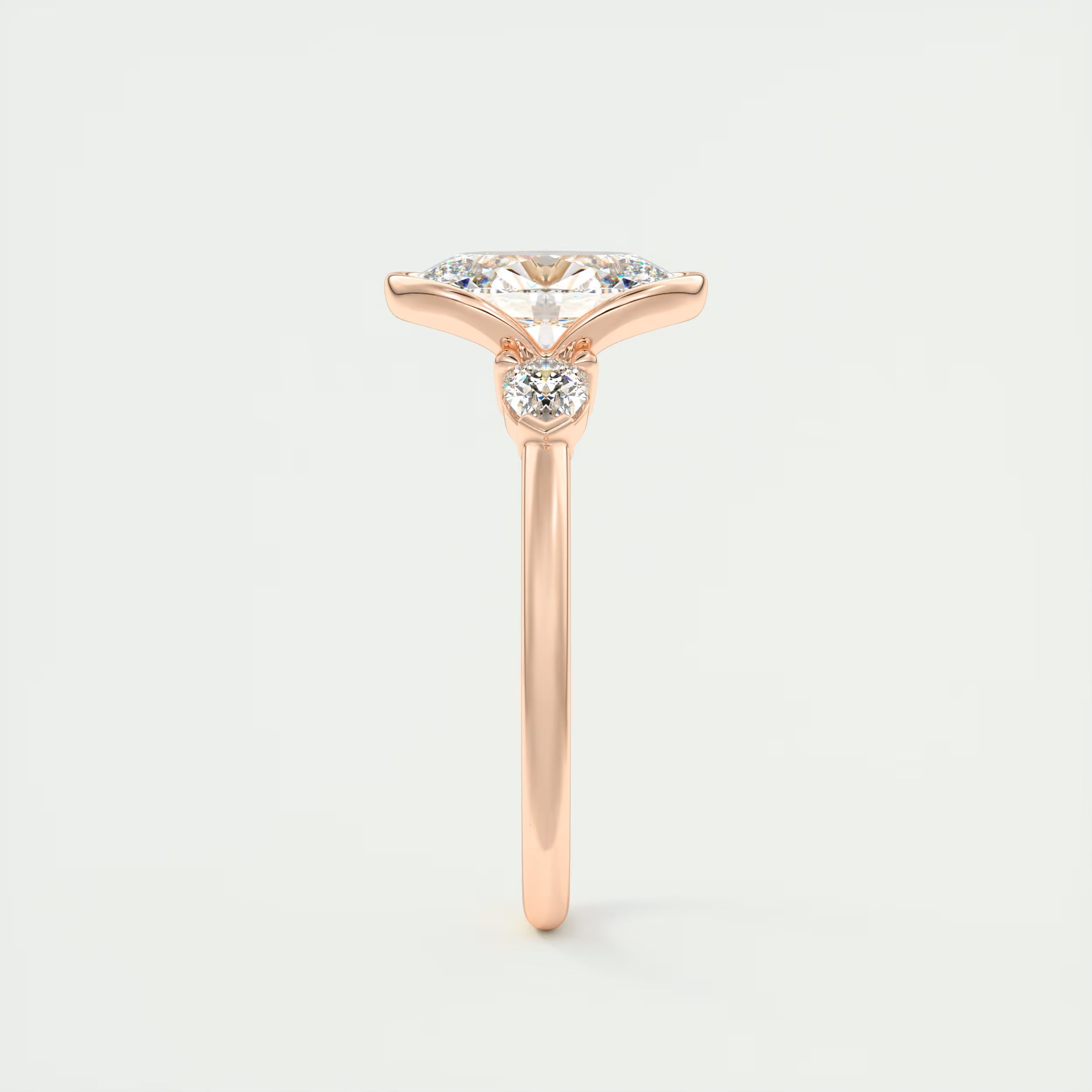 2.50 Ct Clutch Center Stone Oval - Side Stone Pear Engagement Rings