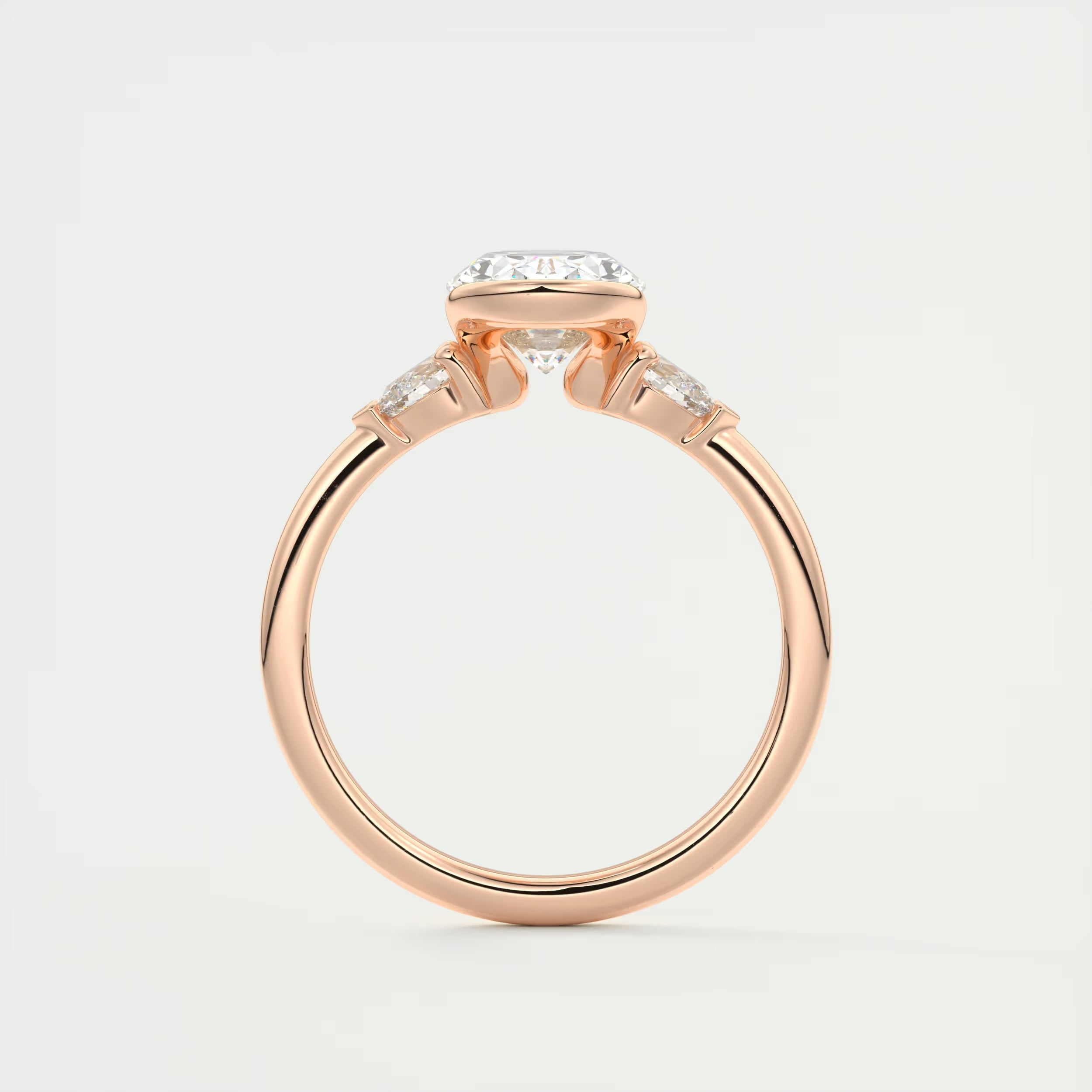 2.50 Ct Clutch Center Stone Oval - Side Stone Pear Engagement Rings