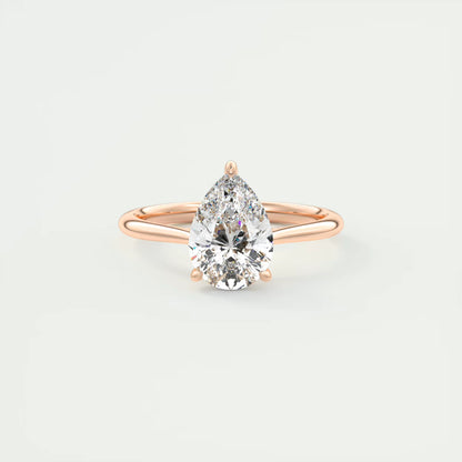 2.80 Ct The Cathedral Hidden Halo Pear Hidden Halo Cathedral Setting Engagement Ring