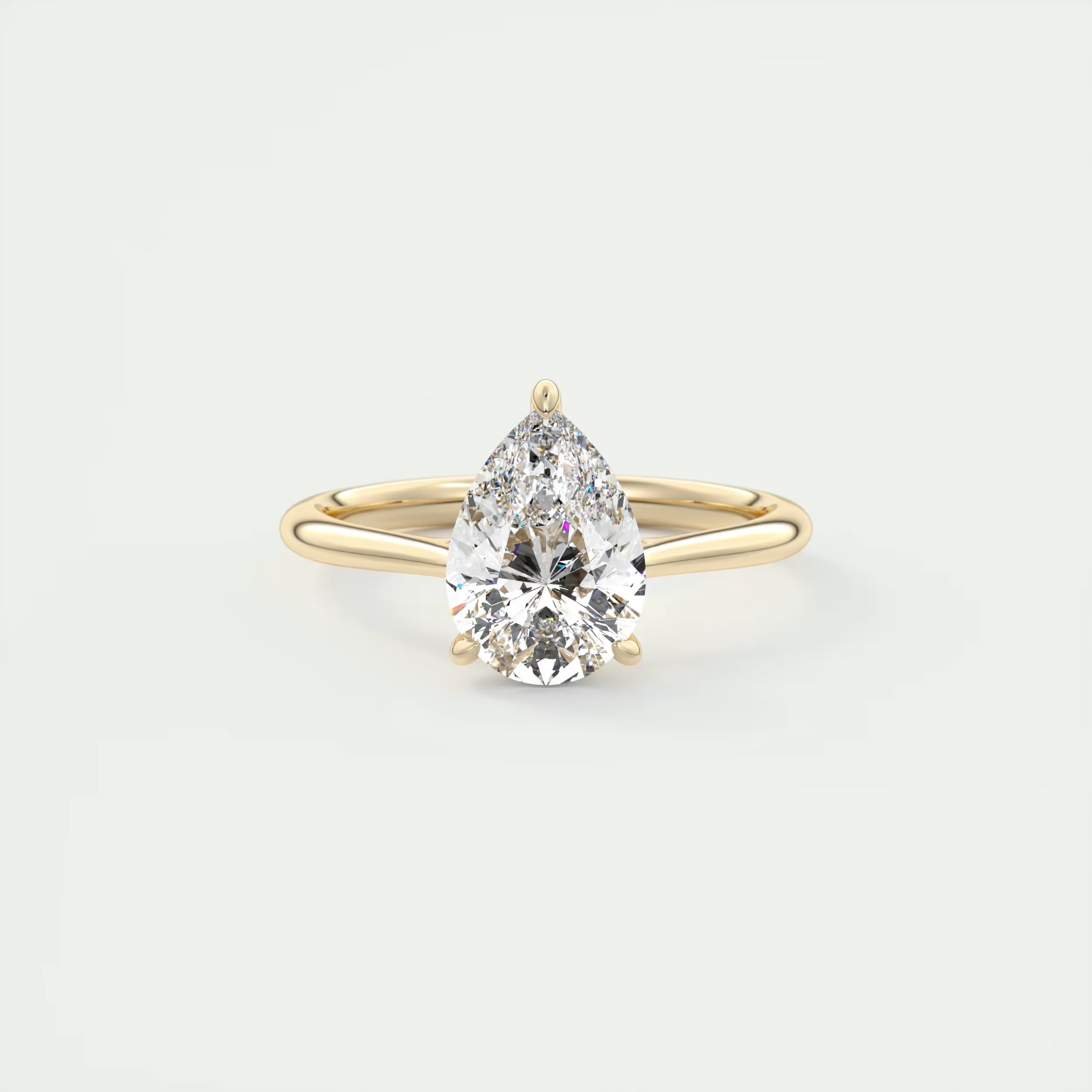 2.80 Ct The Cathedral Hidden Halo Pear Hidden Halo Cathedral Setting Engagement Ring