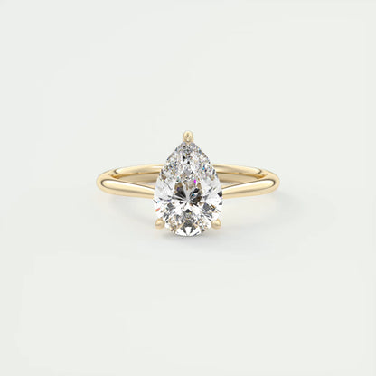 2.80 Ct The Cathedral Hidden Halo Pear Hidden Halo Cathedral Setting Engagement Ring