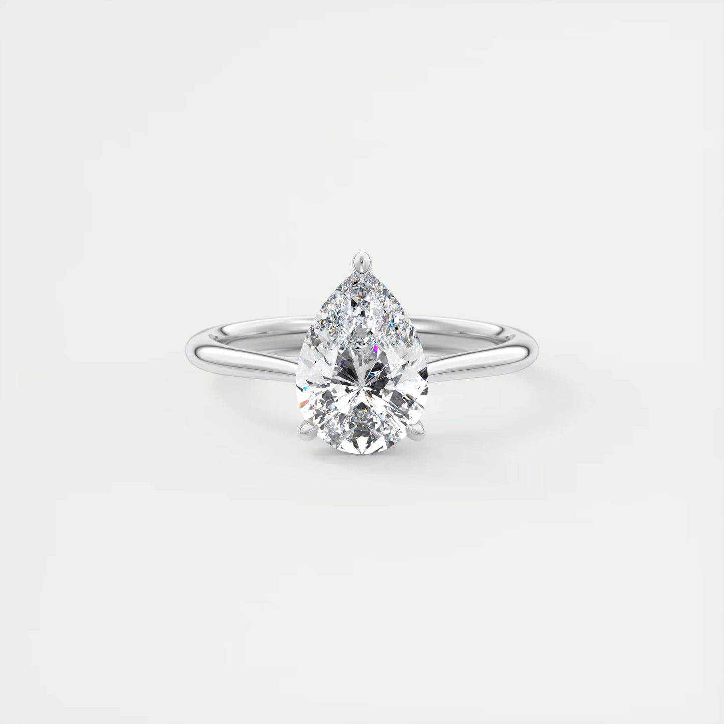 2.80 Ct The Cathedral Hidden Halo Pear Hidden Halo Cathedral Setting Engagement Ring