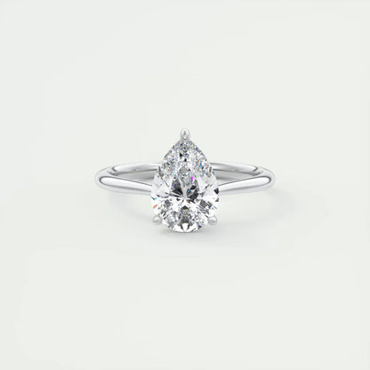 2.80 Ct The Cathedral Hidden Halo Pear Hidden Halo Cathedral Setting Engagement Ring