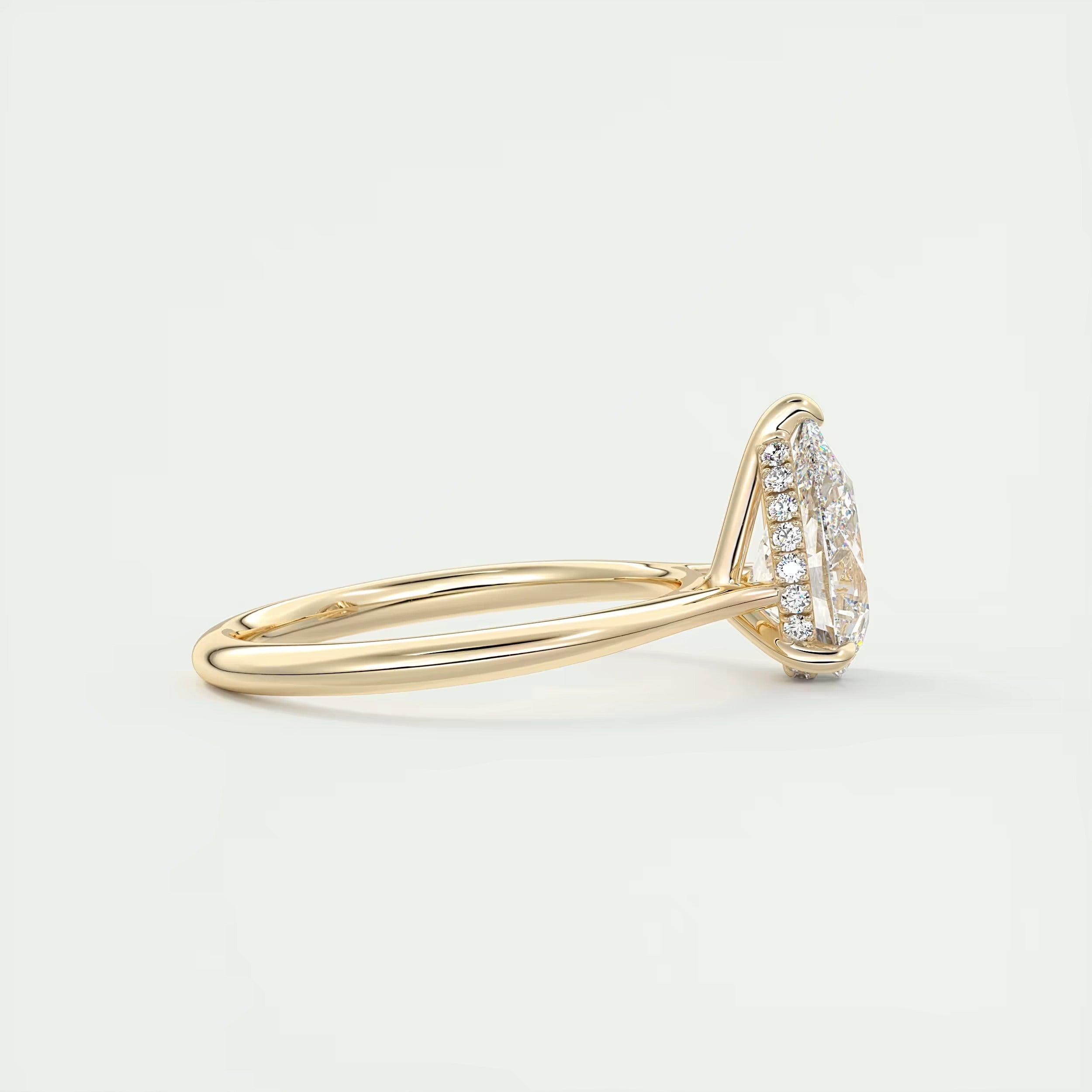 2.80 Ct The Cathedral Hidden Halo Pear Hidden Halo Cathedral Setting Engagement Ring