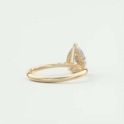 2.80 Ct The Cathedral Hidden Halo Pear Hidden Halo Cathedral Setting Engagement Ring