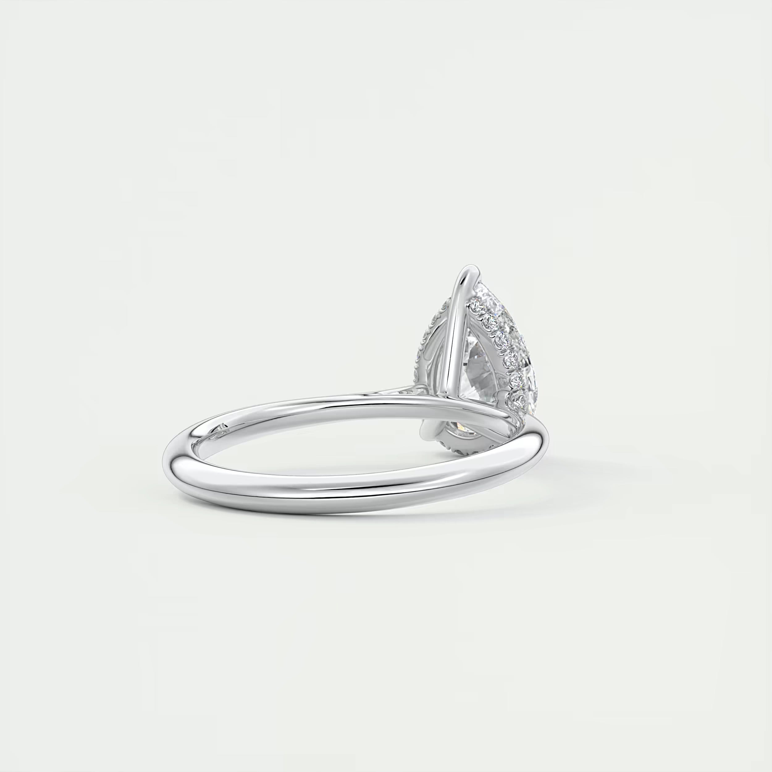 2.80 Ct The Cathedral Hidden Halo Pear Hidden Halo Cathedral Setting Engagement Ring