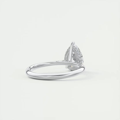2.80 Ct The Cathedral Hidden Halo Pear Hidden Halo Cathedral Setting Engagement Ring