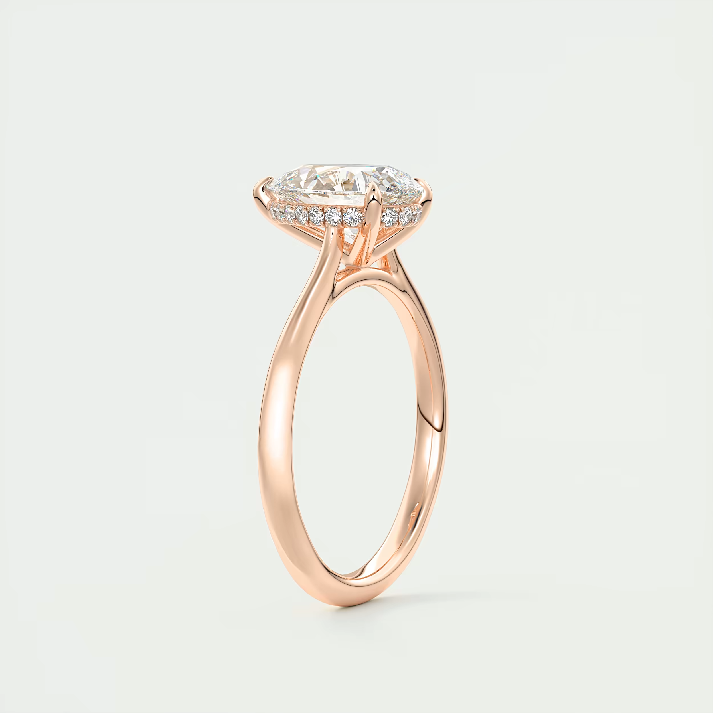 2.80 Ct The Cathedral Hidden Halo Pear Hidden Halo Cathedral Setting Engagement Ring