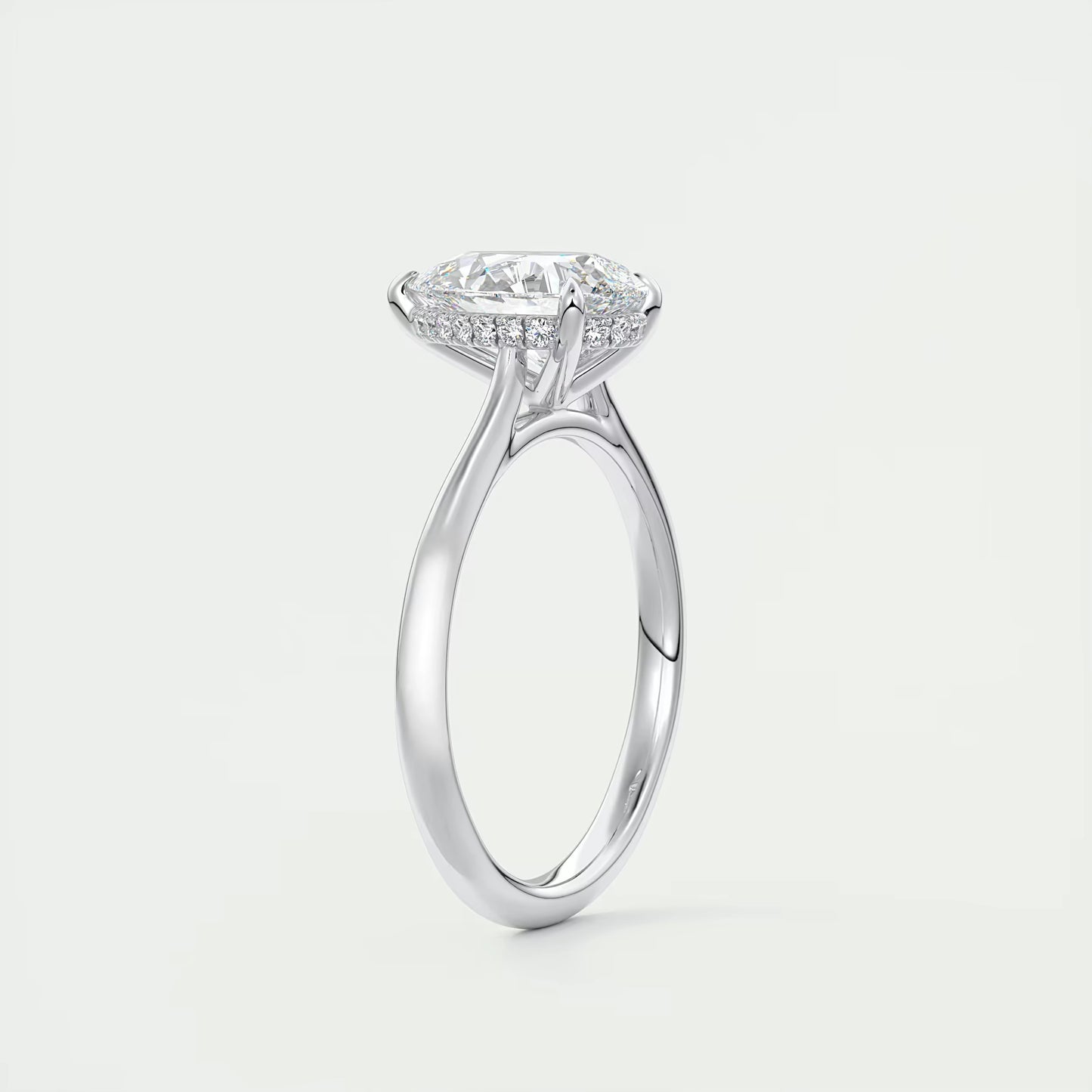 2.80 Ct The Cathedral Hidden Halo Pear Hidden Halo Cathedral Setting Engagement Ring