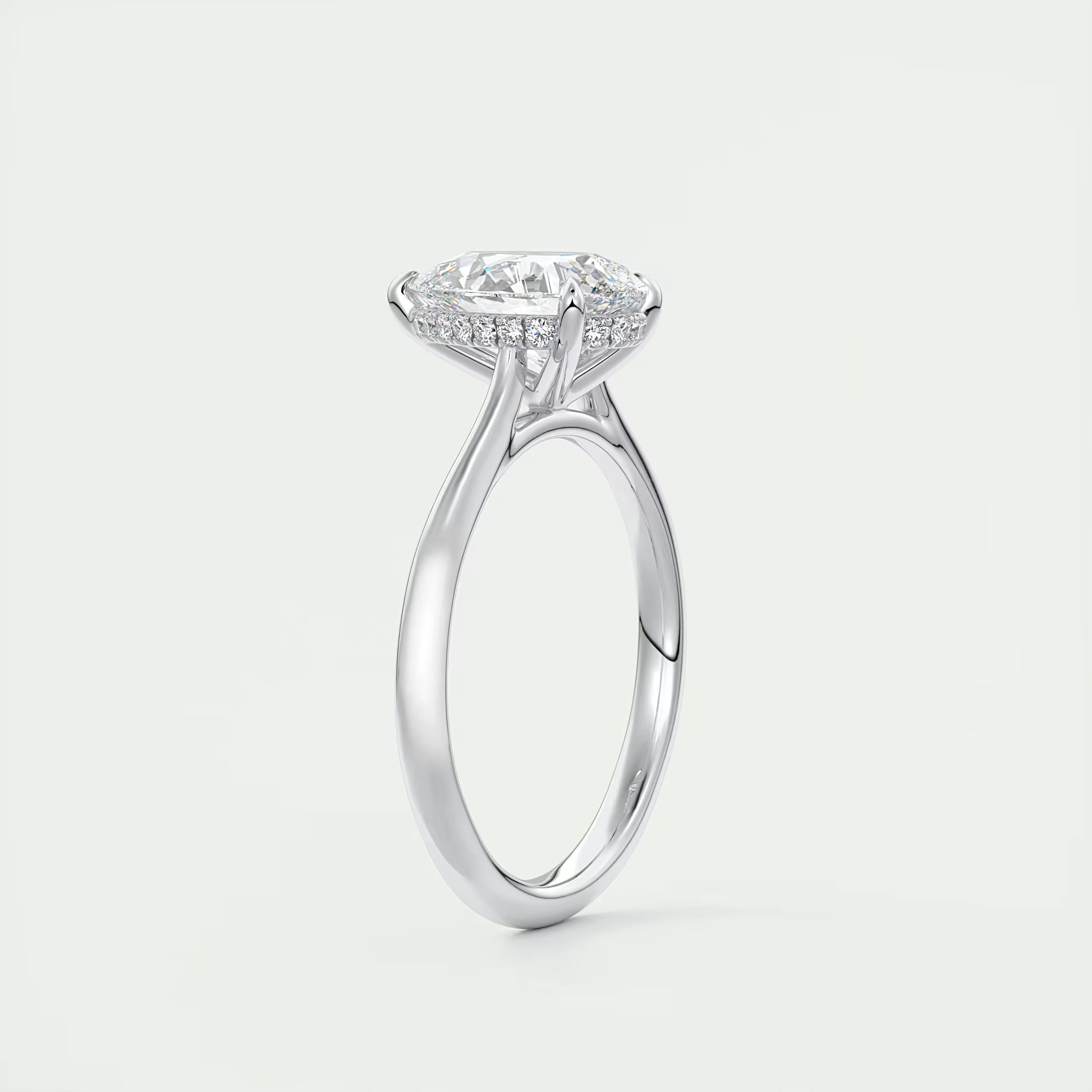 2.80 Ct The Cathedral Hidden Halo Pear Hidden Halo Cathedral Setting Engagement Ring