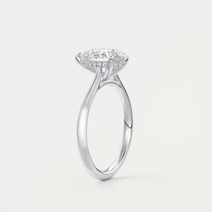 2.80 Ct The Cathedral Hidden Halo Pear Hidden Halo Cathedral Setting Engagement Ring