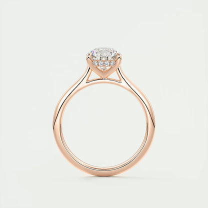 2.80 Ct The Cathedral Hidden Halo Pear Hidden Halo Cathedral Setting Engagement Ring