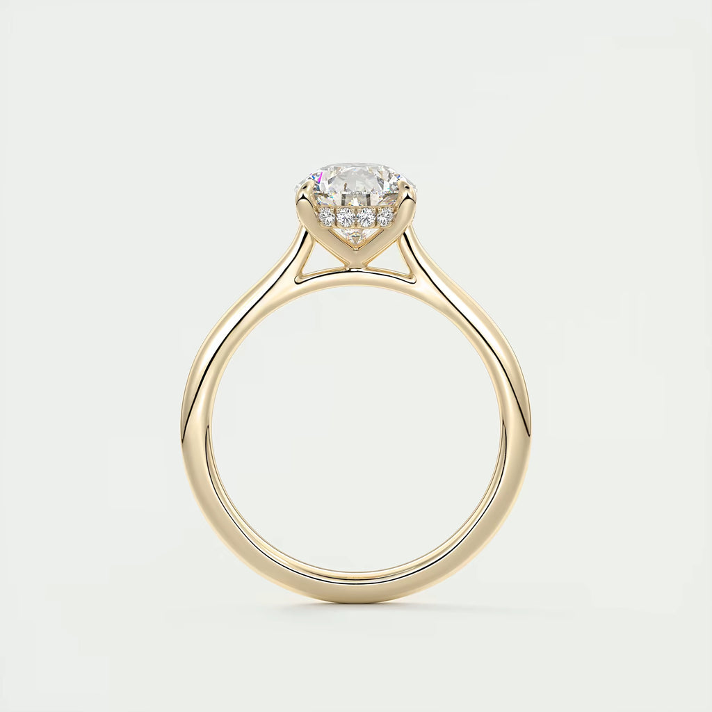 2.80 Ct The Cathedral Hidden Halo Pear Hidden Halo Cathedral Setting Engagement Ring