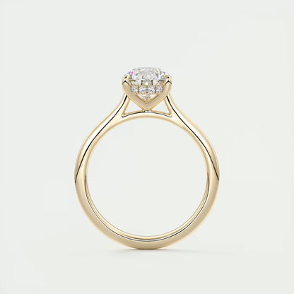 2.80 Ct The Cathedral Hidden Halo Pear Hidden Halo Cathedral Setting Engagement Ring