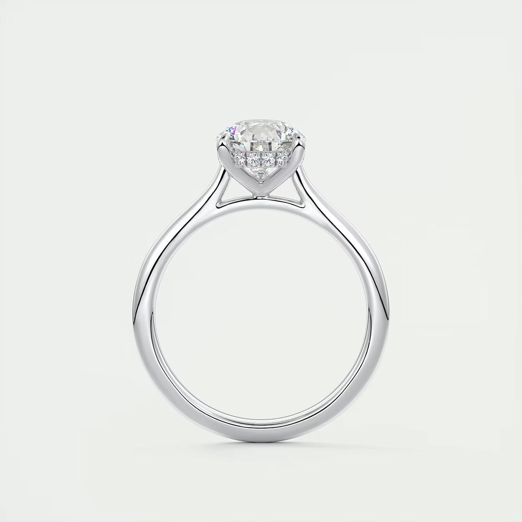 2.80 Ct The Cathedral Hidden Halo Pear Hidden Halo Cathedral Setting Engagement Ring