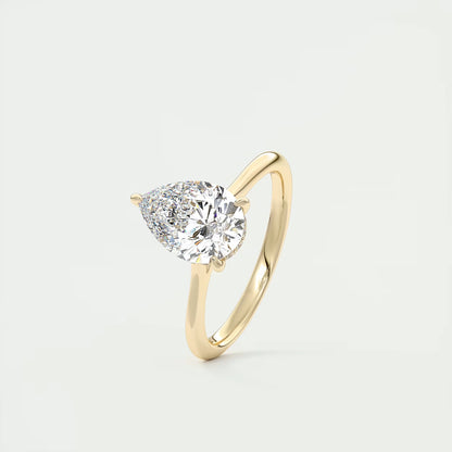 2.80 Ct The Cathedral Hidden Halo Pear Hidden Halo Cathedral Setting Engagement Ring