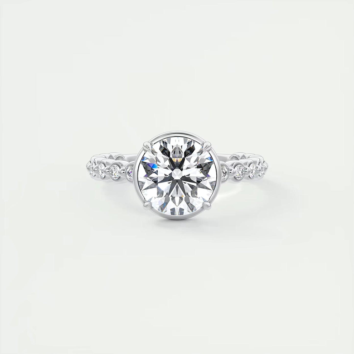 8-9 GM Round Pure Embrace Solitaire Proposal Engagement Ring