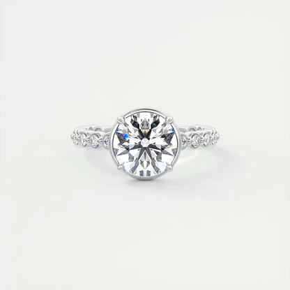 8-9 GM Round Pure Embrace Solitaire Proposal Engagement Ring