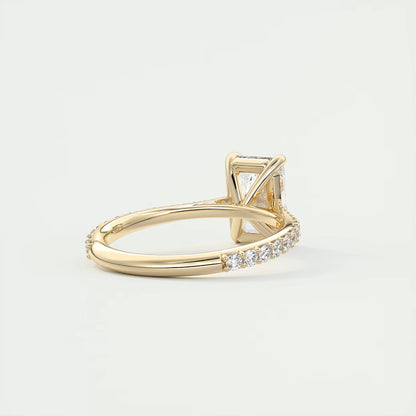 2.25 Ct The Cathedral Pavé Center Stone Radiant Solitaire Ring Engagement Ring