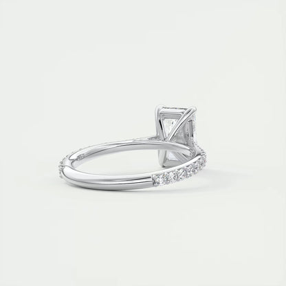 2.25 Ct The Cathedral Pavé Center Stone Radiant Solitaire Ring Engagement Ring