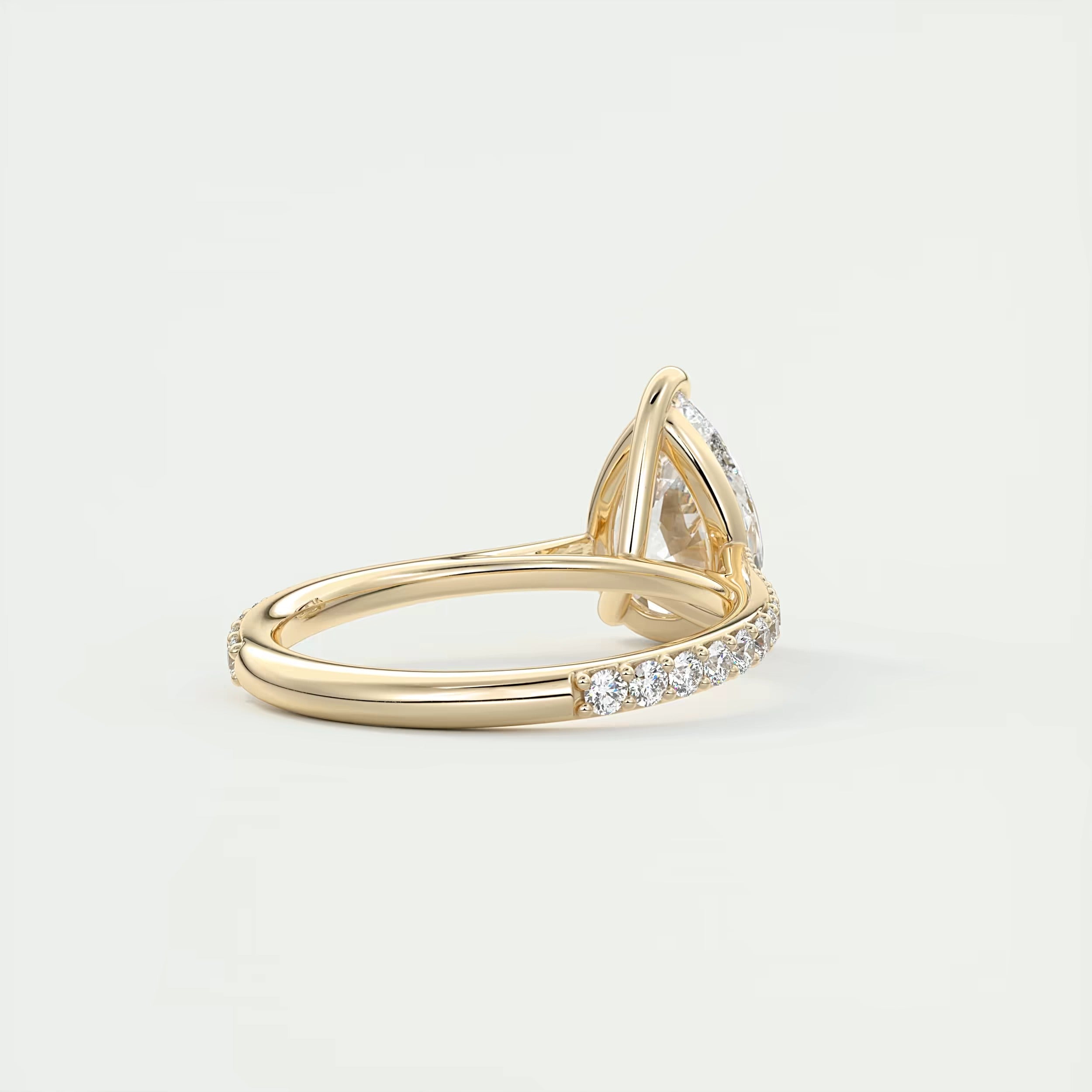 2.25 Ct The Cathedral Pavé  Pear Solitaire Ring Engagement Ring