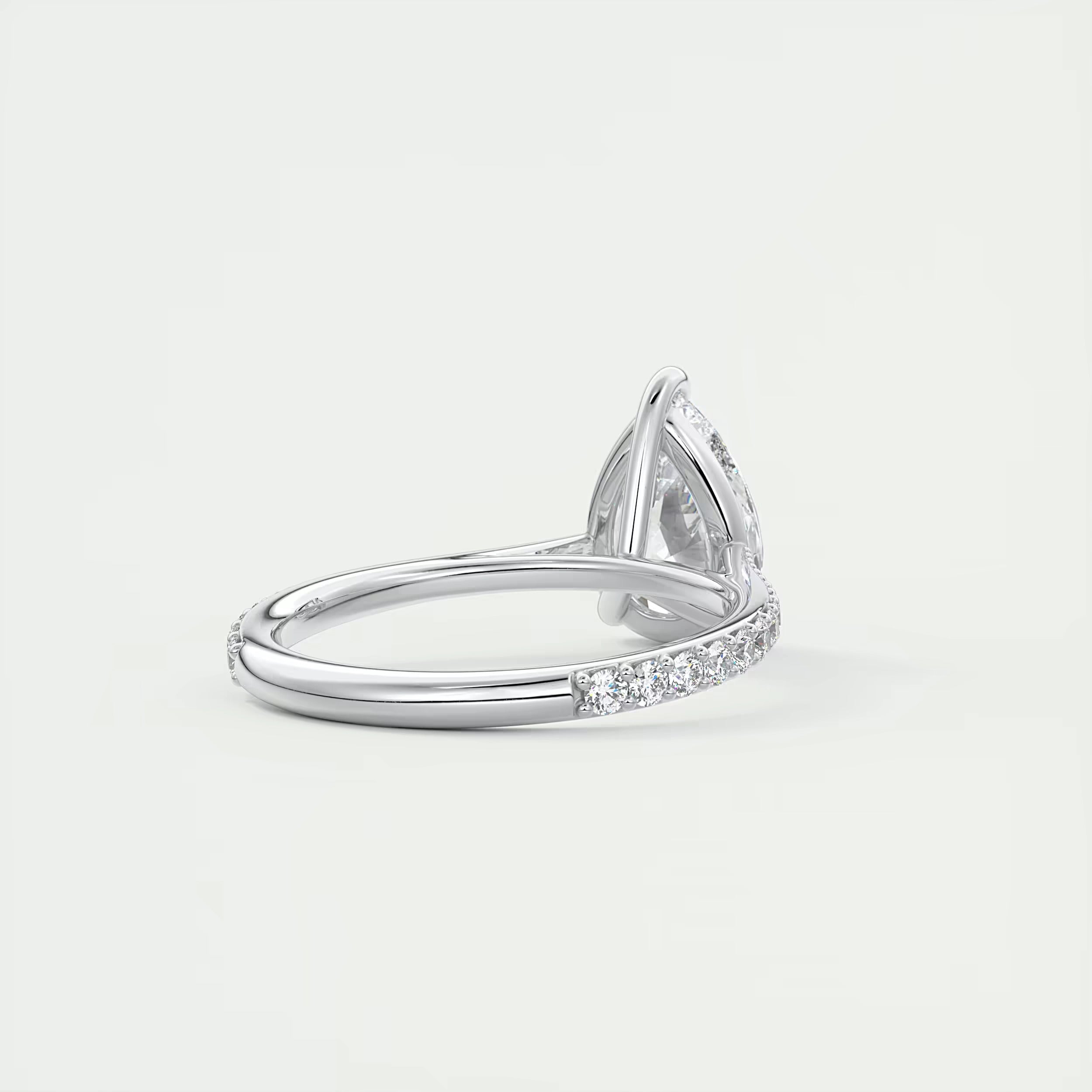 2.25 Ct The Cathedral Pavé  Pear Solitaire Ring Engagement Ring