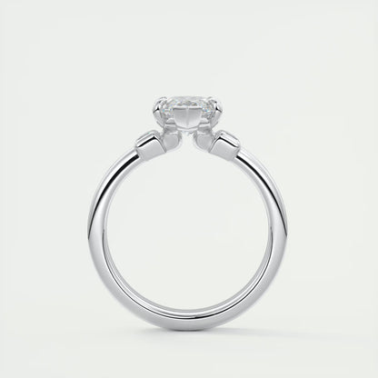 2.10 CtThe Double Stack Marquise & Baguettes - Three Stone Engagement Rings